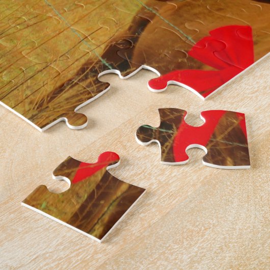 Retro roze sky Kerstmis Legpuzzel (Zijkant)