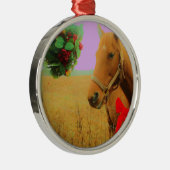 Retro roze sky Kerstmis Metalen Ornament (Rechts)