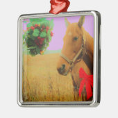 Retro roze sky Kerstmis Metalen Ornament (Links)