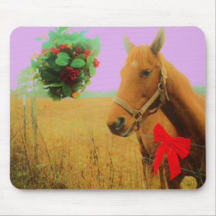 Retro roze sky Kerstmis Muismat