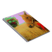 Retro roze sky Kerstmis Notitieboek (Rechterzijde)