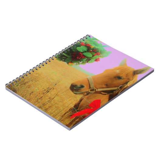 Retro roze sky Kerstmis Notitieboek (Linkerzijde)