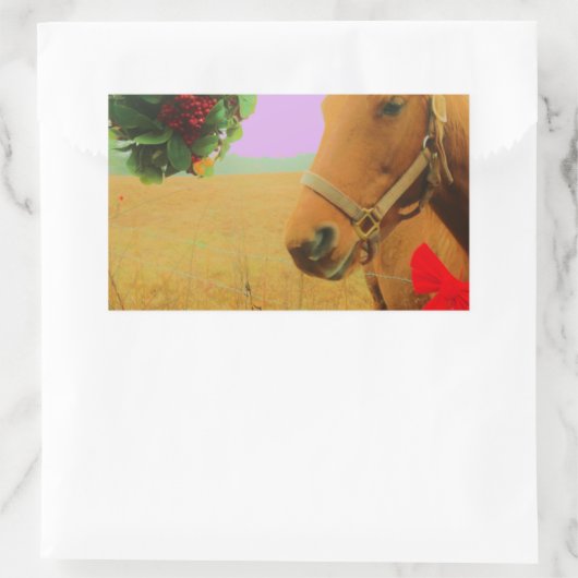 Retro roze sky Kerstmis Rechthoekige Sticker (Tas)