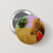 Retro roze sky Kerstmis Ronde Button 5,7 Cm (Voorkant /achterkant)