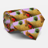 Retro roze sky Kerstmis Stropdas (Opgerold)