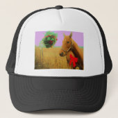 Retro roze sky Kerstmis Trucker Pet (Voorkant)