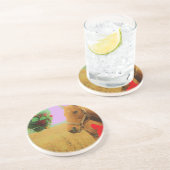 Retro roze sky Kerstmis Zandsteen Onderzetter (Zijkant)