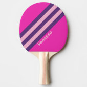 Retro Roze Sky Stripes met naam Tafeltennisbatje (Voorkant)