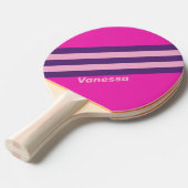 Retro Roze Sky Stripes met naam Tafeltennisbatje (Voorkant Gekanteld)