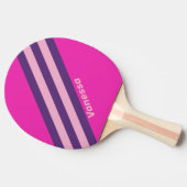 Retro Roze Sky Stripes met naam Tafeltennisbatje (Zijkant)
