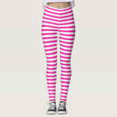Retro roze Snoep band patroon Leggings (Voorkant)