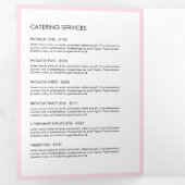 Retro Roze Snoep Strepen Bakkerij Catering Brochur Drieluik Kaart (Binnenzijde eerst)