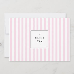 Retro roze Snoep strepen Dank u Notitiekaartje