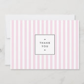 Retro roze Snoep strepen Dank u Notitiekaartje (Voorkant)