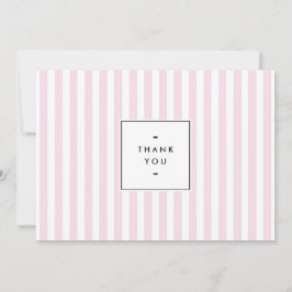 Retro roze Snoep strepen Dank u Notitiekaartje