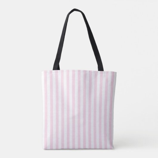 Retro Roze Snoep Stripes Bakery Tote Bag (Achterkant)