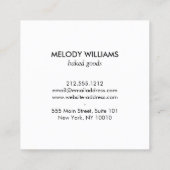 Retro Roze Snoep Stripes Bakery Vierkante Visitekaartje (Achterkant)