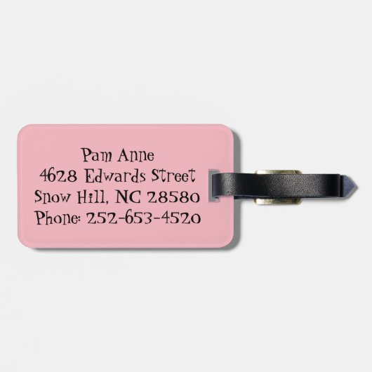 Retro Roze Starbursts Bagagelabel (Achterkant horizontaal)