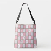 Retro Roze Starbursts Crossbody Tas (Achterkant)