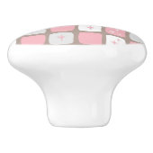 Retro Roze Starbursts keramische knop (Zijkant)