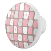 Retro Roze Starbursts keramische knop (Rechts)