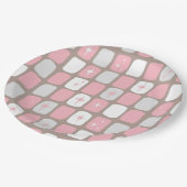 Retro Roze Starbursts papieren Borden Bordje (Gekanteld)
