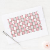 Retro Roze Starbursts Rechthoekschakelaars Rechthoekige Sticker (Envelop)