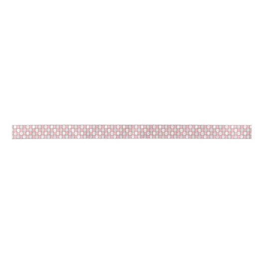 Retro Roze Starbursts Satin Ribbon Satijnen Lint (Voorkant)