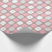 Retro Roze Starbursts Verpakkingspapier Cadeaupapier (Hoek)
