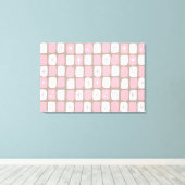 Retro Roze Starbursts Verpakt Canvas (Insitu (Houten vloer))