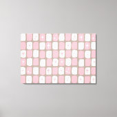 Retro Roze Starbursts Verpakt Canvas Afdruk (Voorkant)