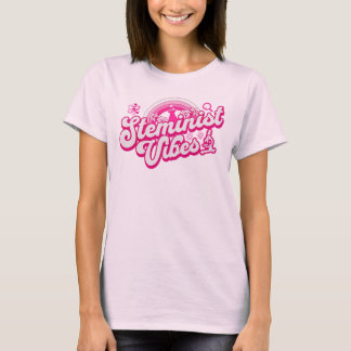 Retro Roze Steministische Vibes voor Science Girl T-shirt