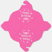 Retro  Roze Sterren Gelukkige Verjaardag Bedankdoosjes (Ongevouwen)