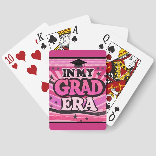 Retro roze stijlvol plezier in mijn Afstudeerder t Pokerkaarten (Achterkant)