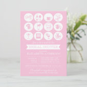 Retro Roze Stock De Bar Bruids Douche Uitnodiging (Staand voorkant)