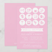 Retro Roze Stock De Bar Bruids Douche Uitnodiging (Voorkant / Achterkant)