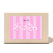 Retro Roze Strepen Dank u kaart
