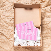 Retro Roze Strepen Dank u kaart