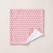 Retro Roze Strik Badkamer Handdoeken Set (Wasdoekje)