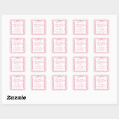 Retro Roze Strik Zij Gaat Trouwen  Vierkante Sticker (Vel)