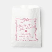 Retro Roze Strik Zij Krijgt de Knoop Aan de Haak Bedankzakje (Voorkant)