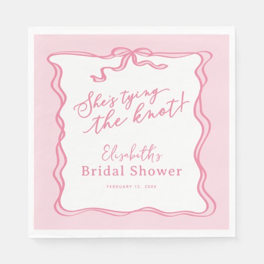 Retro Roze Strik Zij Krijgt de Knoop Straks Aan Servet (Voorkant)