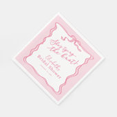 Retro Roze Strik Zij Krijgt de Knoop Straks Aan Servet (Hoek)