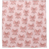 Retro Roze Strikken Douchegordijn (Voorkant)