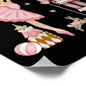 Retro Roze Suiker Plum Fairy Notenkraker Kerst C Poster (Hoek)