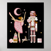 Retro Roze Suiker Plum Fairy Notenkraker Kerst C Poster (Voorkant)