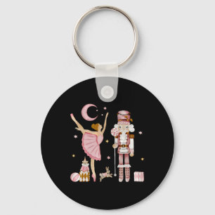 Retro Roze Suikerpruimfee Notenkraker Kerst C Sleutelhanger