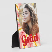 Retro roze sunburst afstuderen jaarfoto afstuderen fotoplaat (Zijkant)