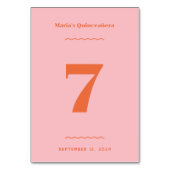 Retro Roze Tafelnummer (Voorkant)