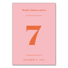 Retro Roze Tafelnummer